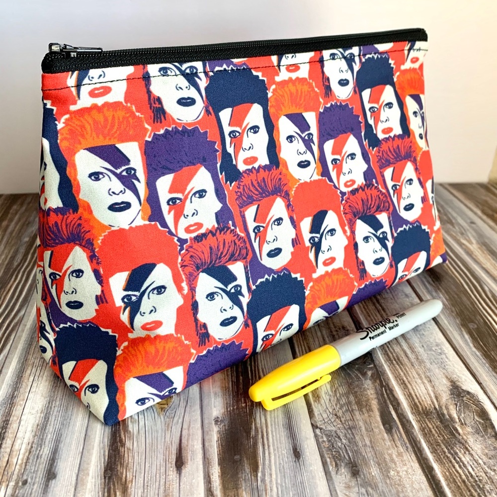David Bowie Print Makeup Bag